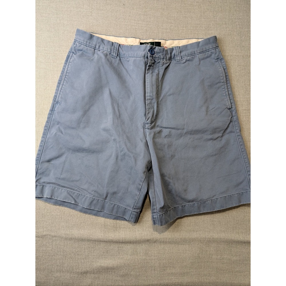 J.Crew Chino Shorts Mens 35 Blue 100% Cotton Classic Fit‎ Flat Front 67140